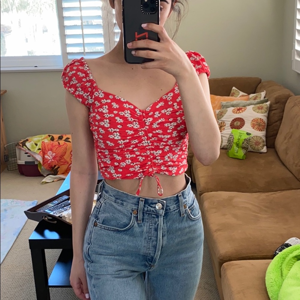 Zara ruched crop top